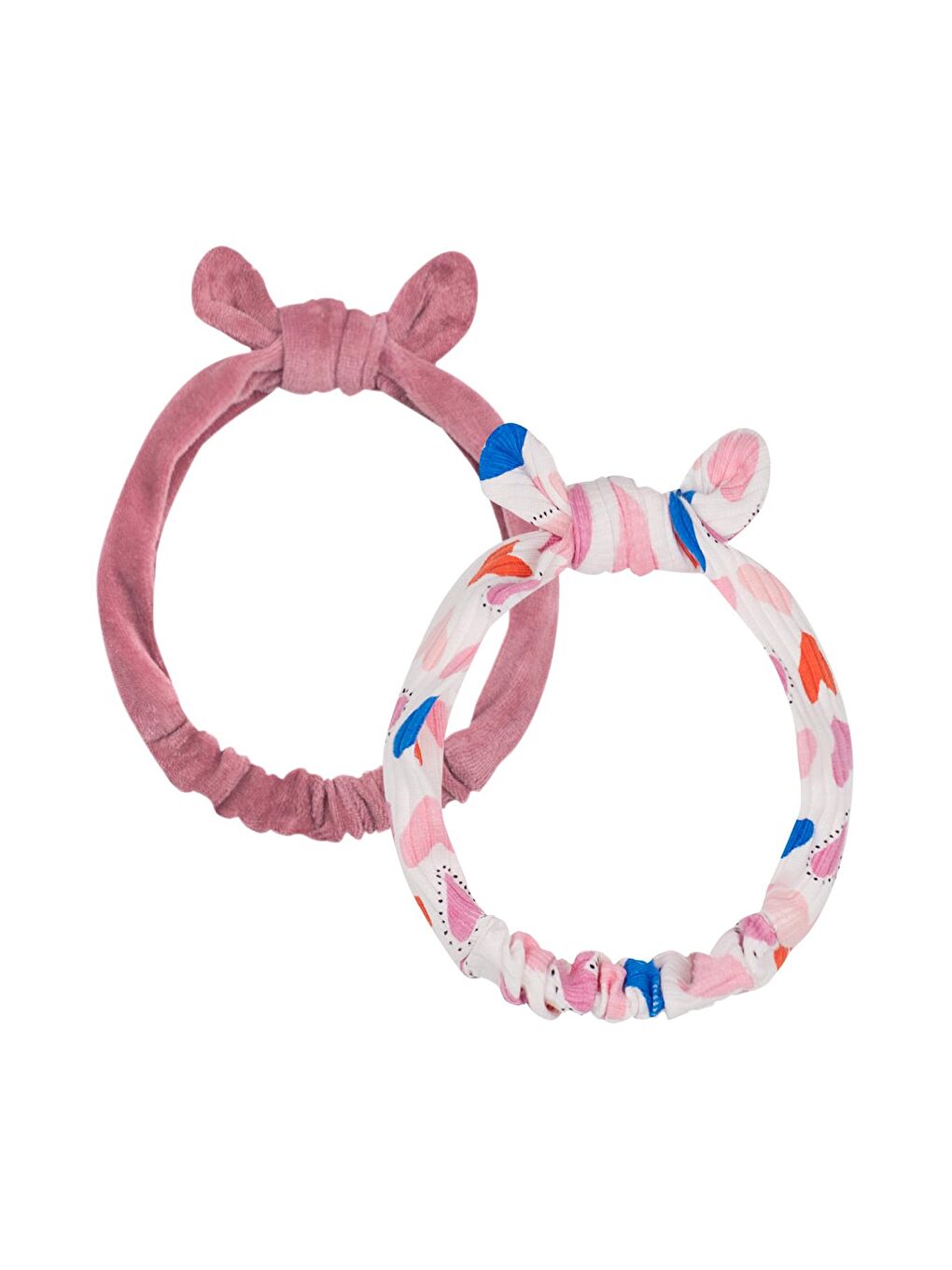 Pembe Kadife / Kalp Saç Bandı İkili Paket