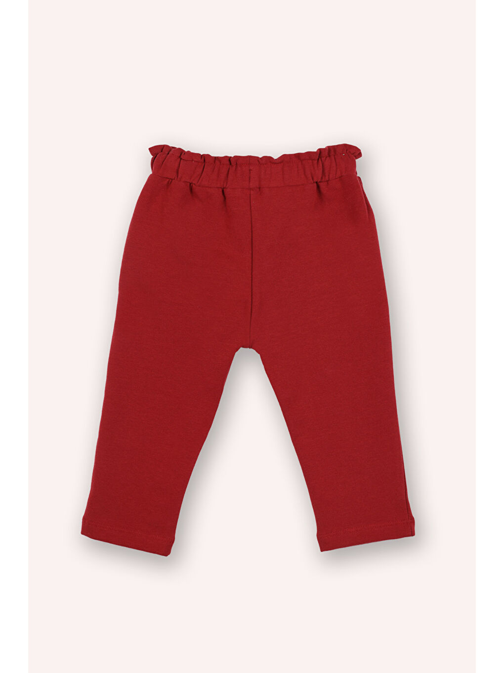 Kız Bebek Simli Kordon Detaylı Bordo Eşofman Altı-1