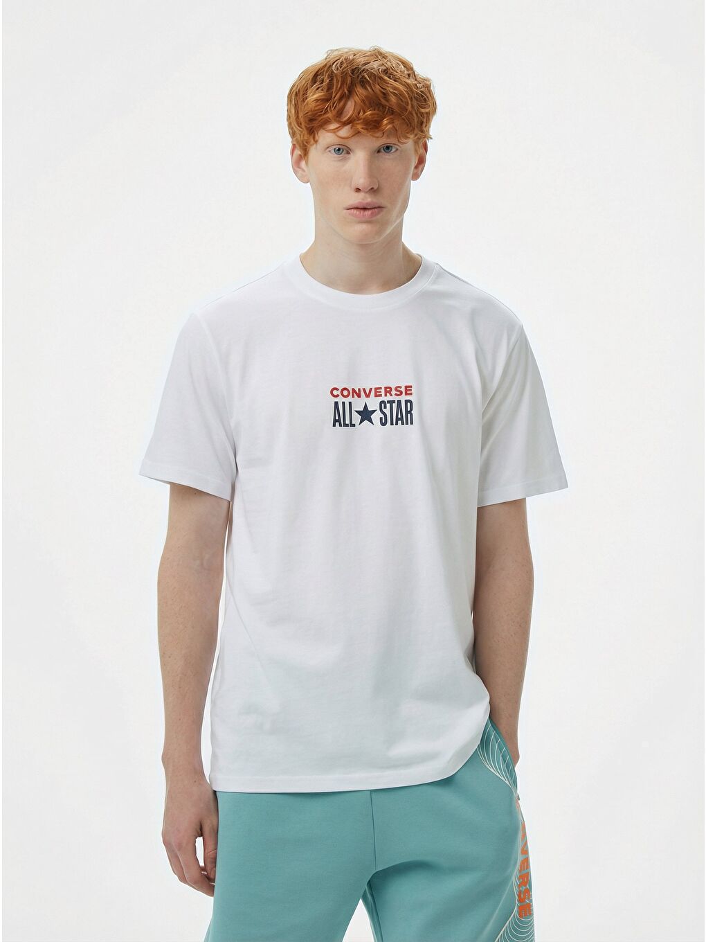 Chuck Taylor All Star Erkek Beyaz Bisiklet Yaka Tişört