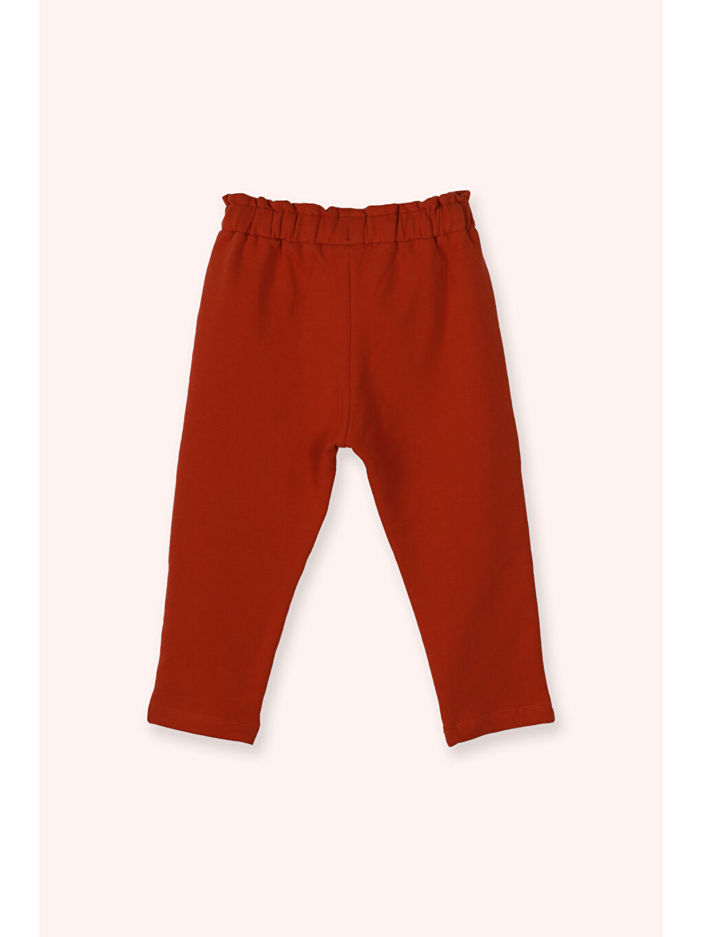 Kahverengi Kız Bebek Simli Kordon Detaylı Kiremit Eşofman Altı