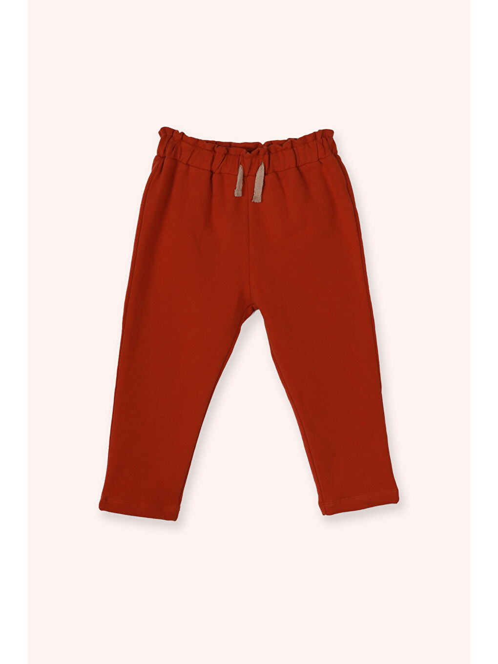 Kahverengi Kız Bebek Simli Kordon Detaylı Kiremit Eşofman Altı-2