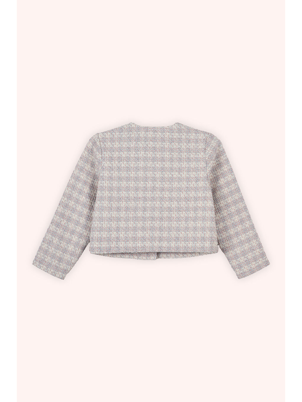 Kız Çocuk Düğme Detalı Tüvit Ekru Ceket-2