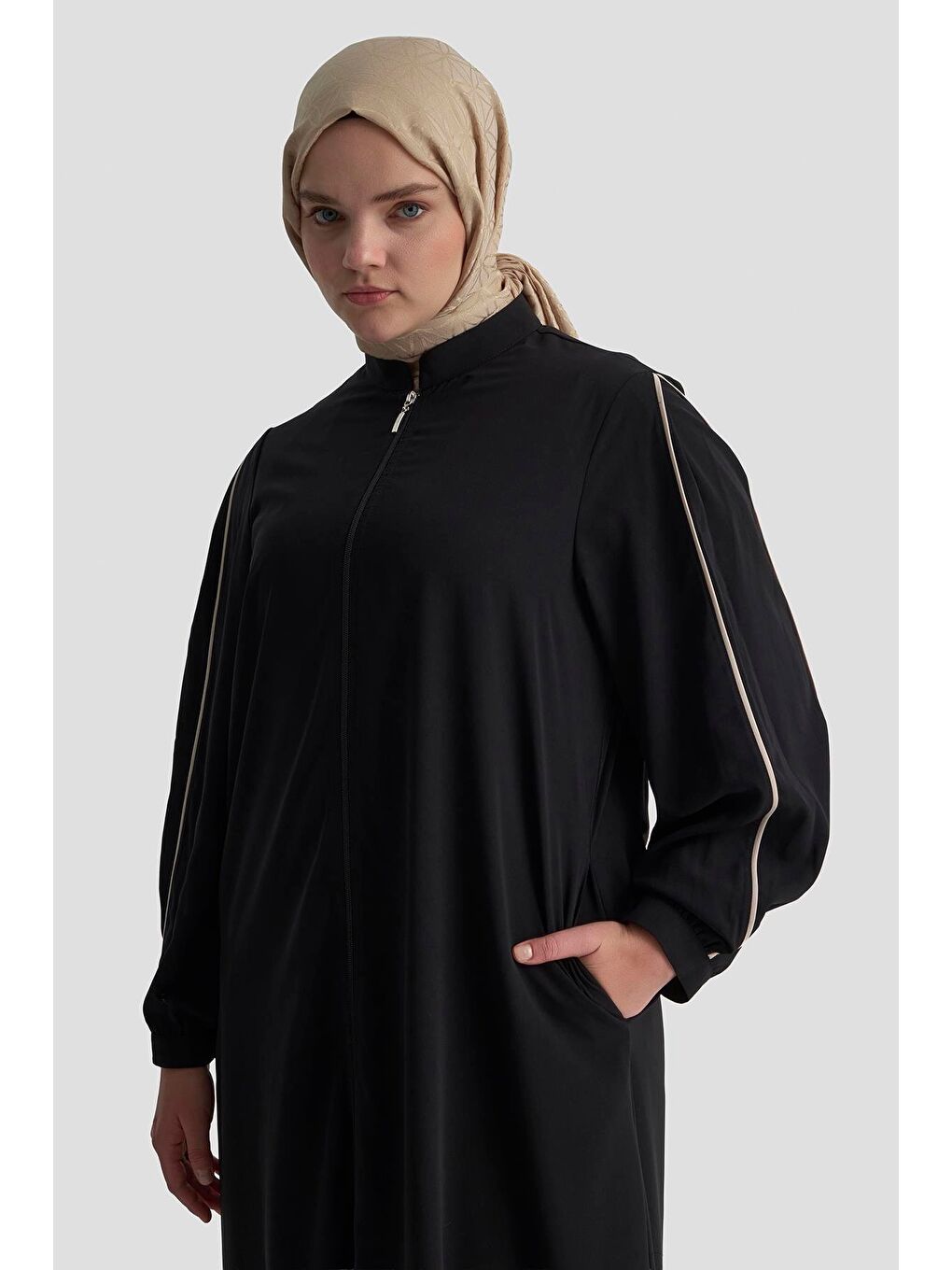 Biye Detaylı Ferace 25Yd3003 Siyah-7