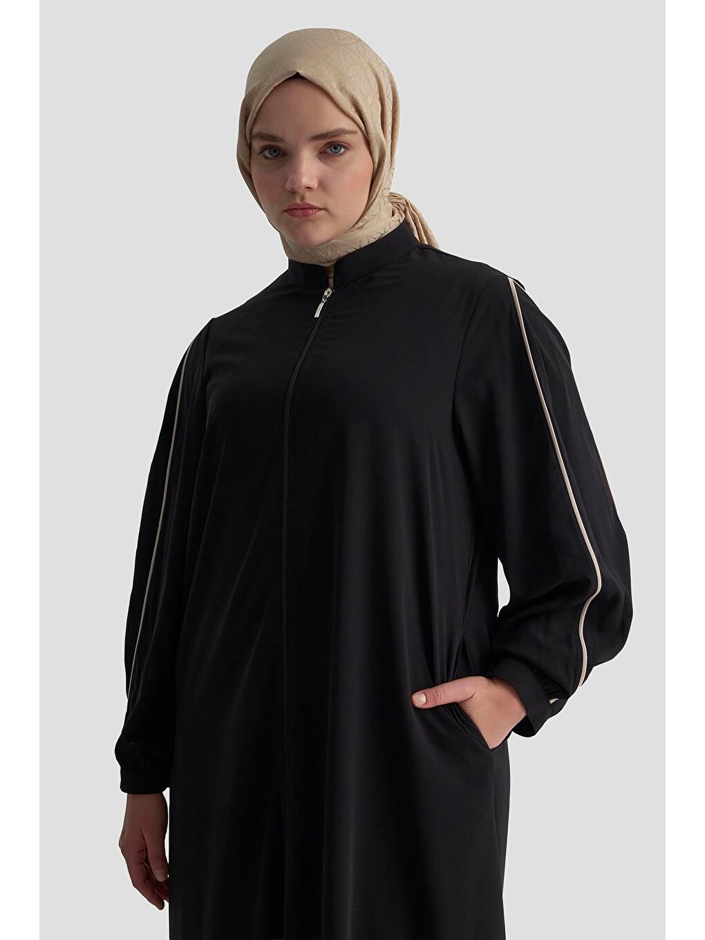 Biye Detaylı Ferace 25Yd3003 Siyah-8
