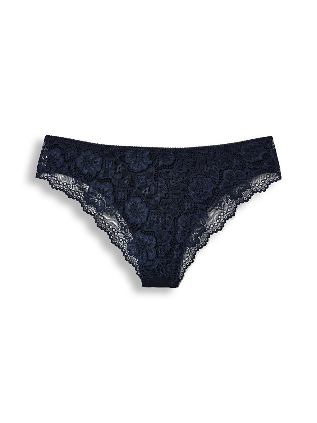 Lacivert Pamuklu Arkası Dantel Kadın Külot-1