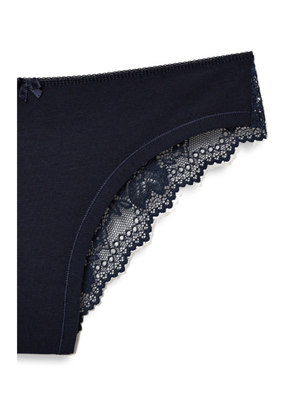 Lacivert Pamuklu Arkası Dantel Kadın Külot-2