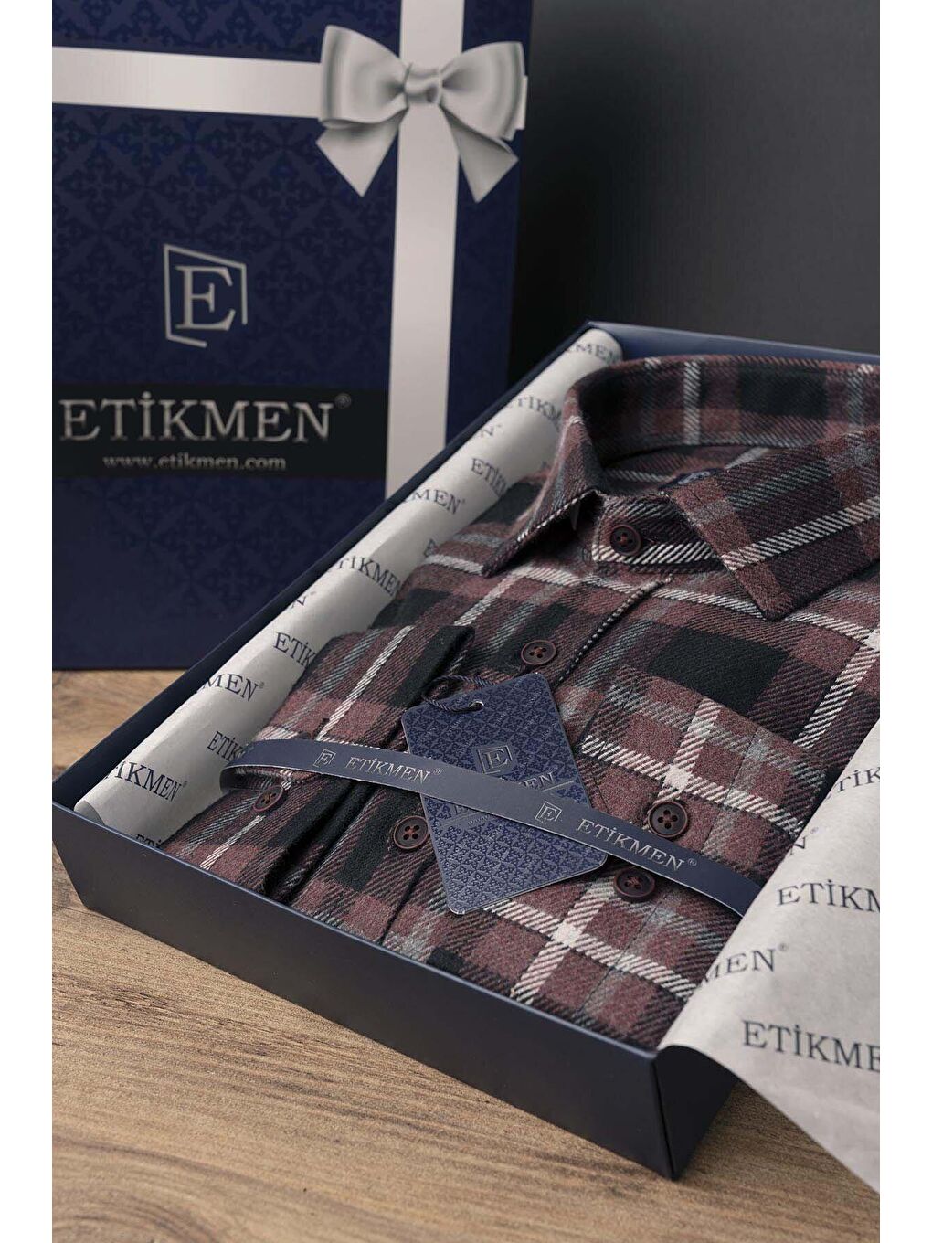 Bordo Beyaz Çizgili Slimfit %100 Pamuk Erkek Oduncu Gömlek-5