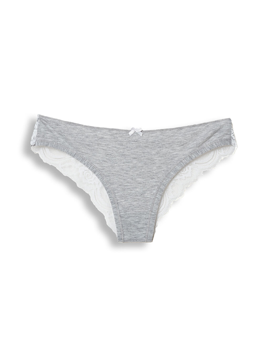 Beyaz Pamuklu Arkası Dantel Kadın Külot 3'lü-2