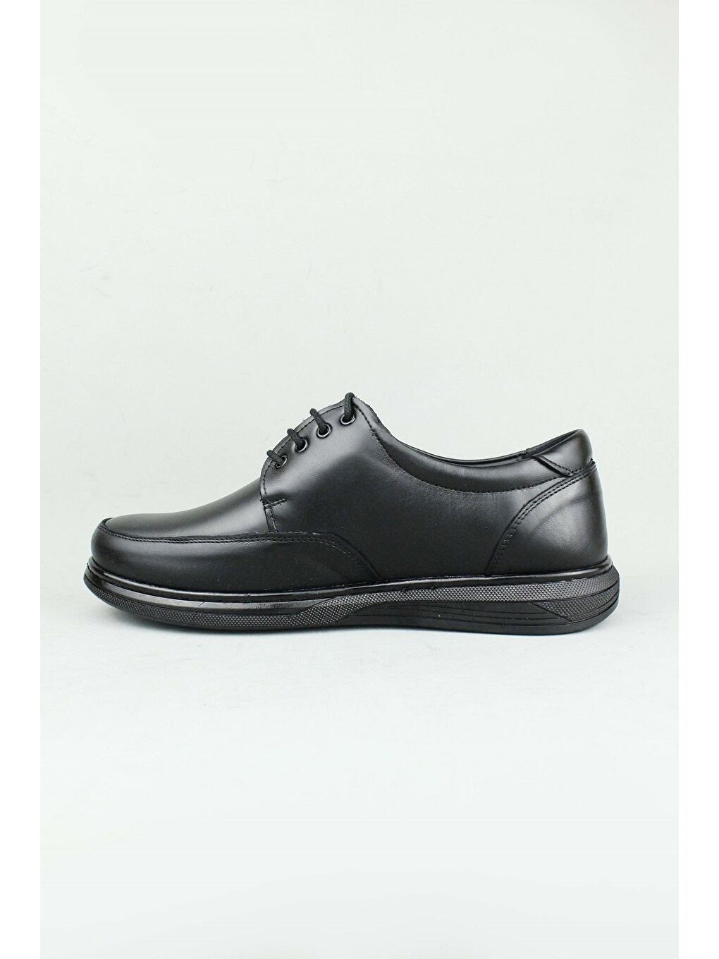 Siyah 1016 Hakiki Deri Bağcıklı Günlük Ayakkabı Erkek-1