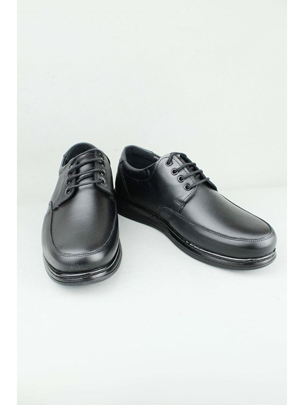 Siyah 1016 Hakiki Deri Bağcıklı Günlük Ayakkabı Erkek-2