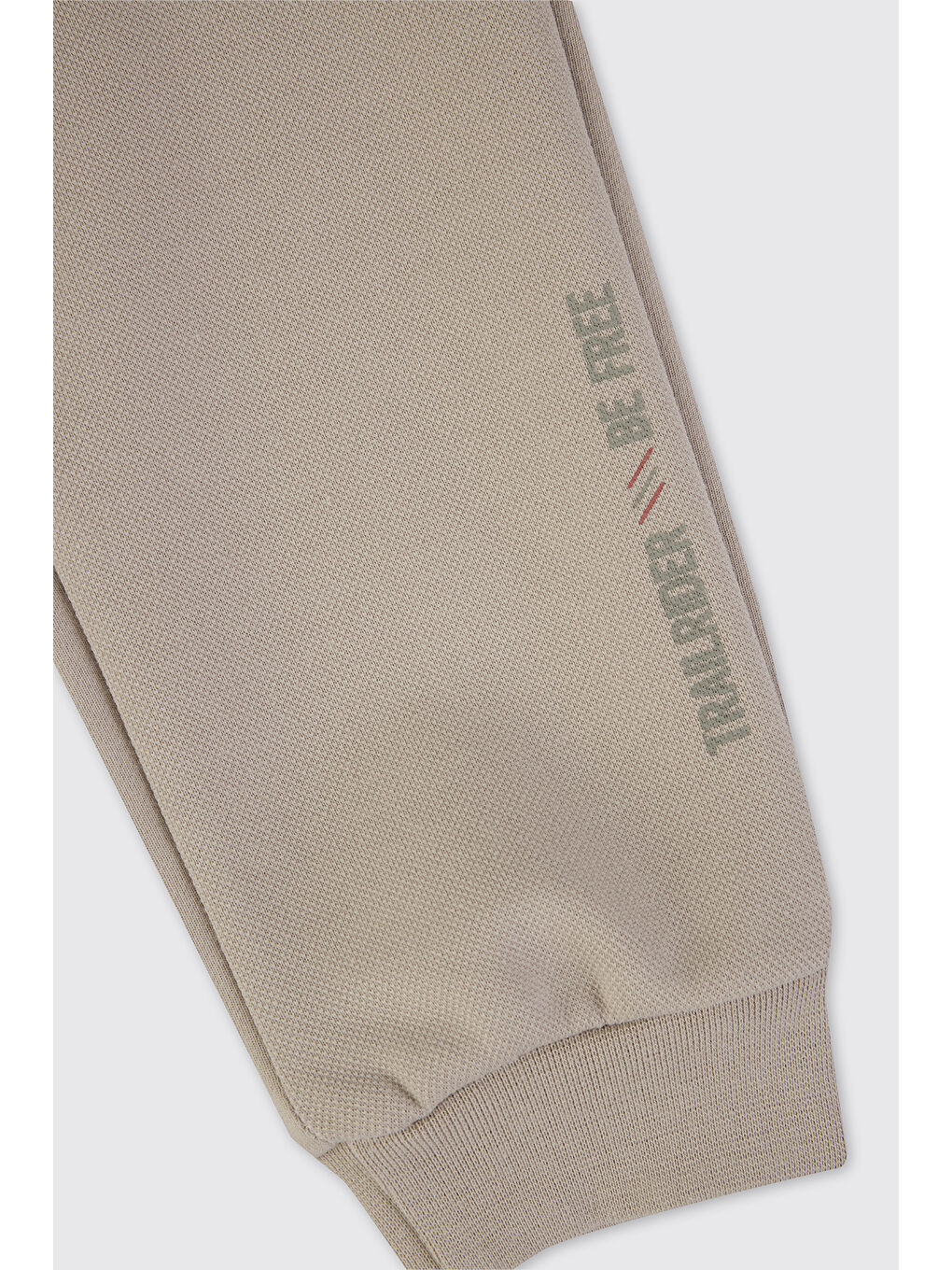 Bej Erkek Bebek Beli Lastikli Taş Eşofman Altı-2