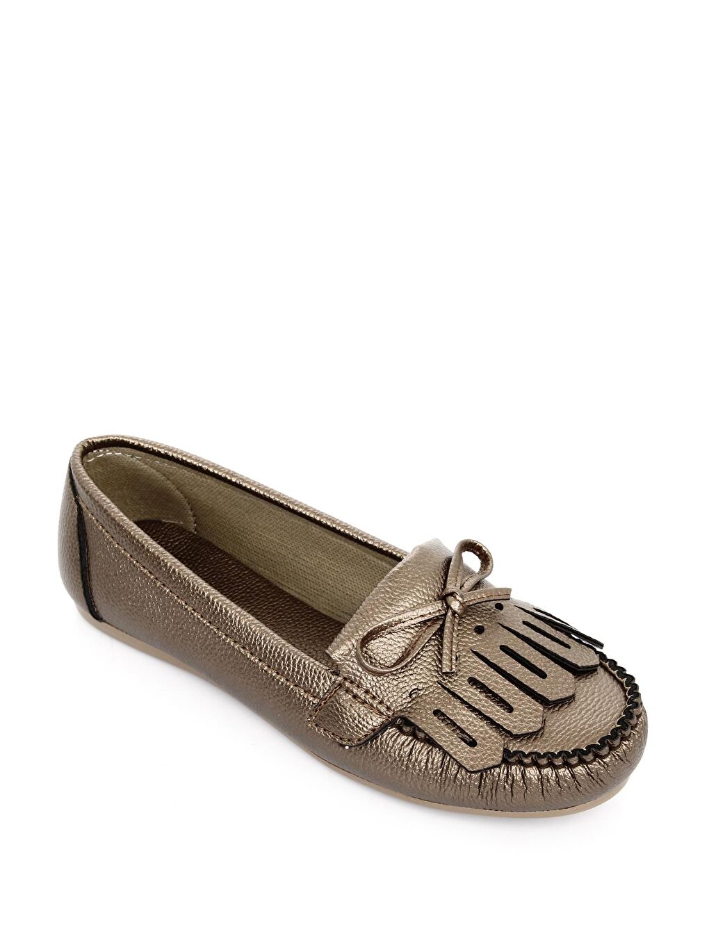 Sarı Yuvarlak Burun Düz Taban Püsküllü Fiyonklu Kadın Babet 30226-4