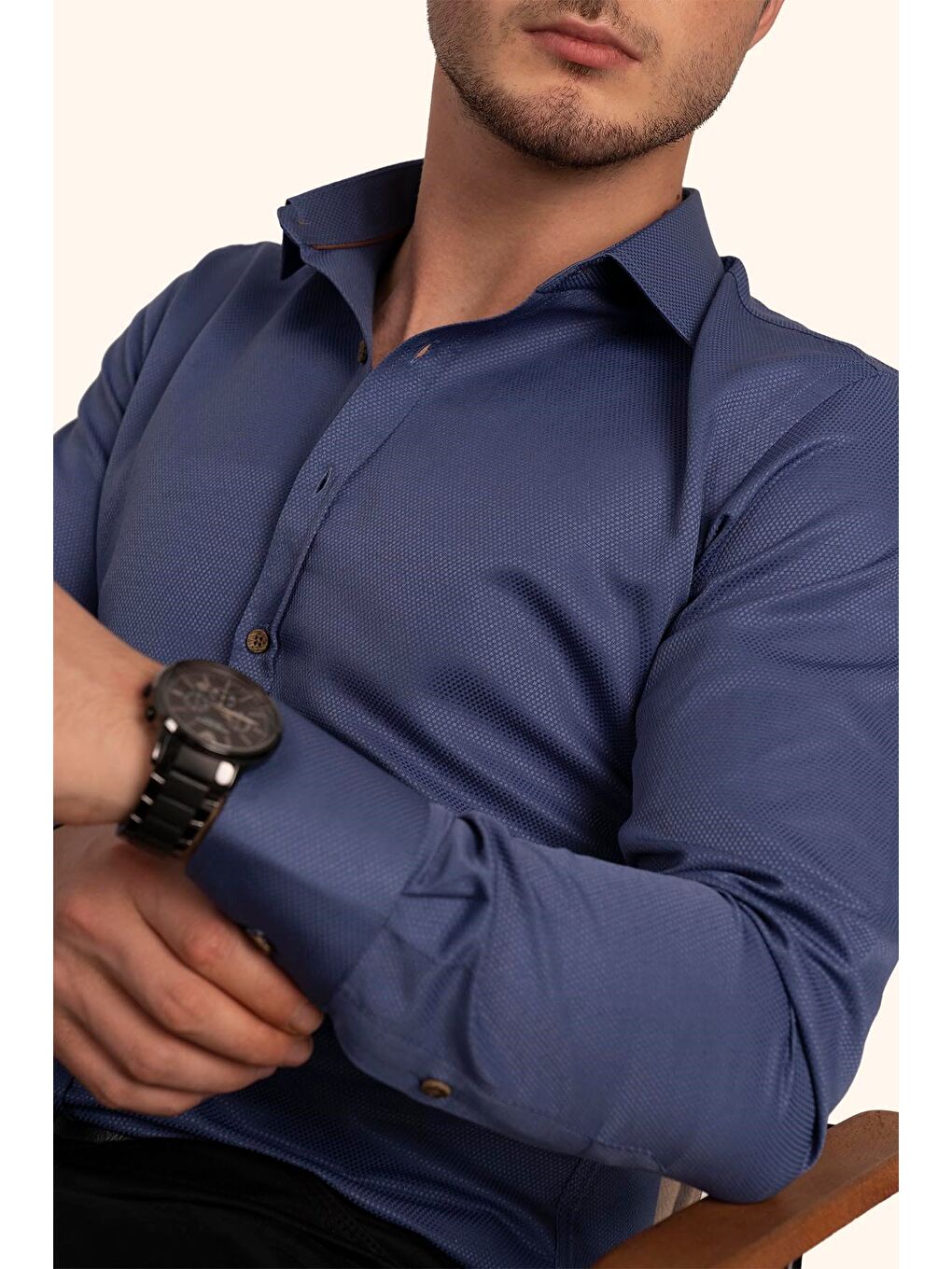 İndigo indigo Kahve Düğmeli Slimfit Erkek Gömlek
