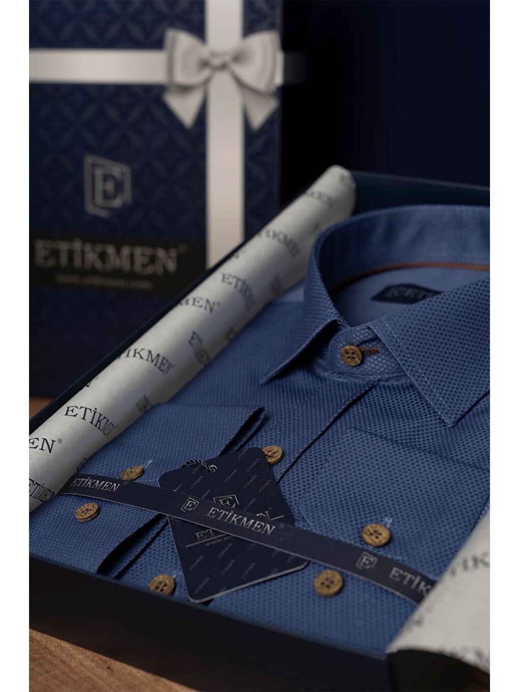 İndigo indigo Kahve Düğmeli Slimfit Erkek Gömlek-4