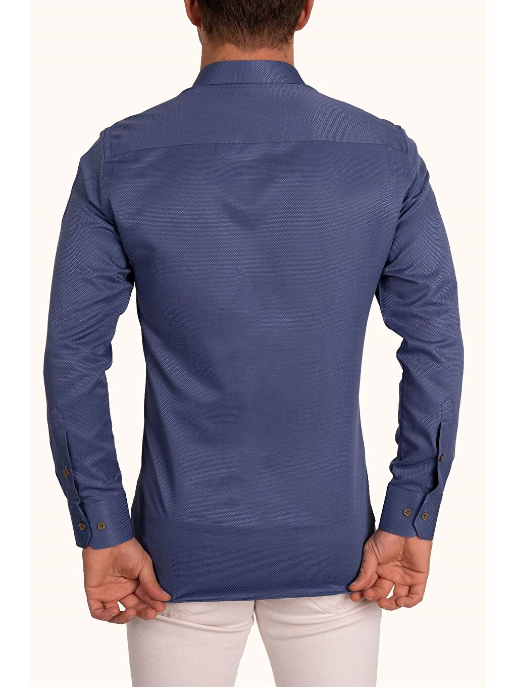 İndigo indigo Kahve Düğmeli Slimfit Erkek Gömlek-6