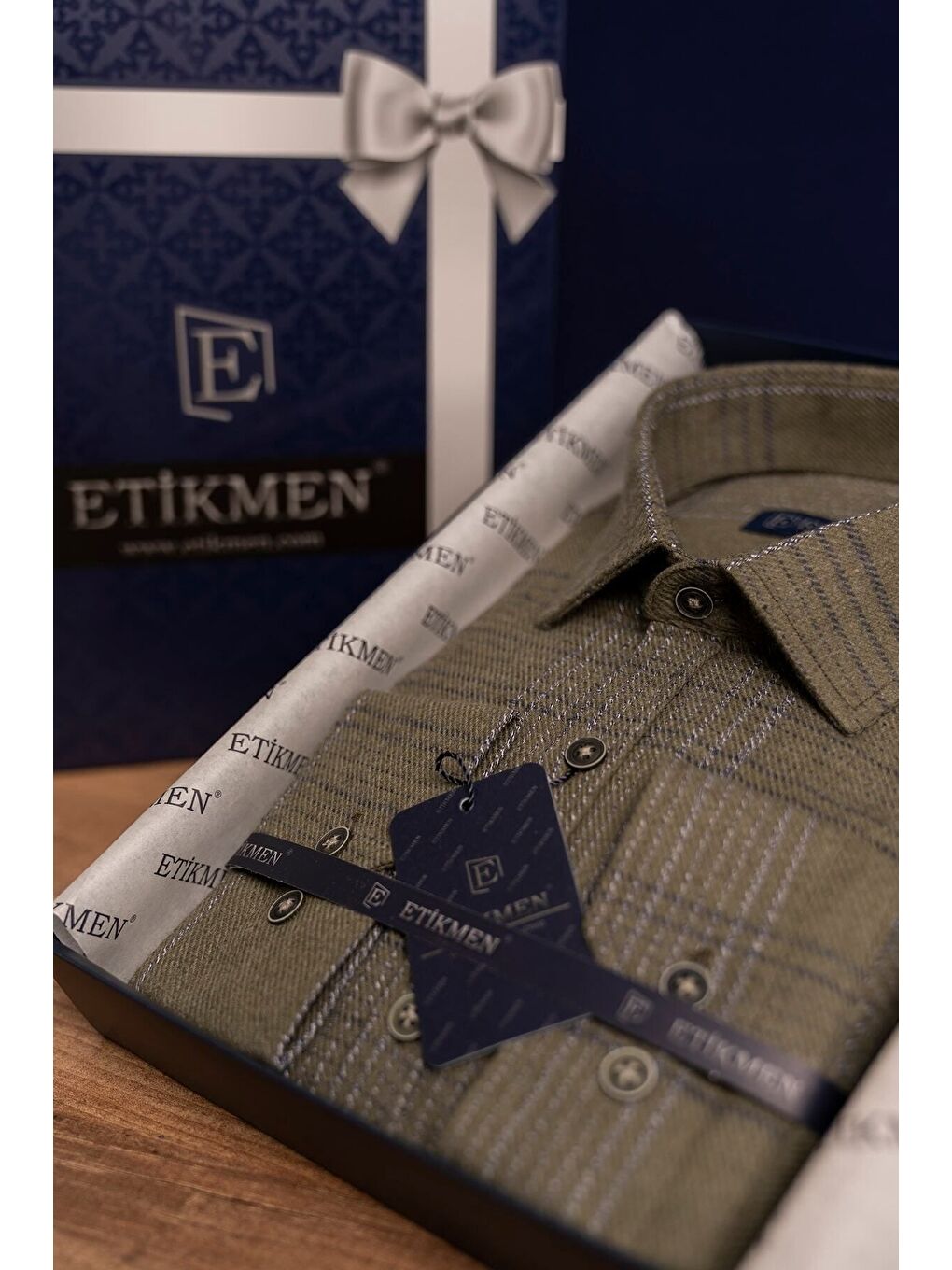 Haki Tek Cepli Slimfit Oduncu Erkek Gömlek-5