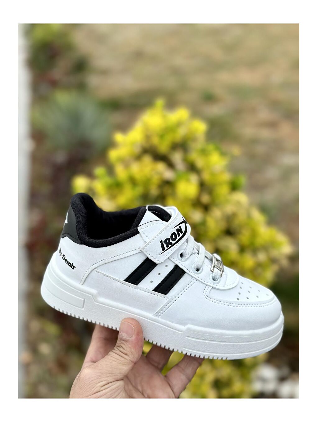 Muggo Siyah-Beyaz Jerry Günlük Unisex Çocuk  Lastikli ve Cırtlı Rahat Sneaker Spor Ayakkabı - 3