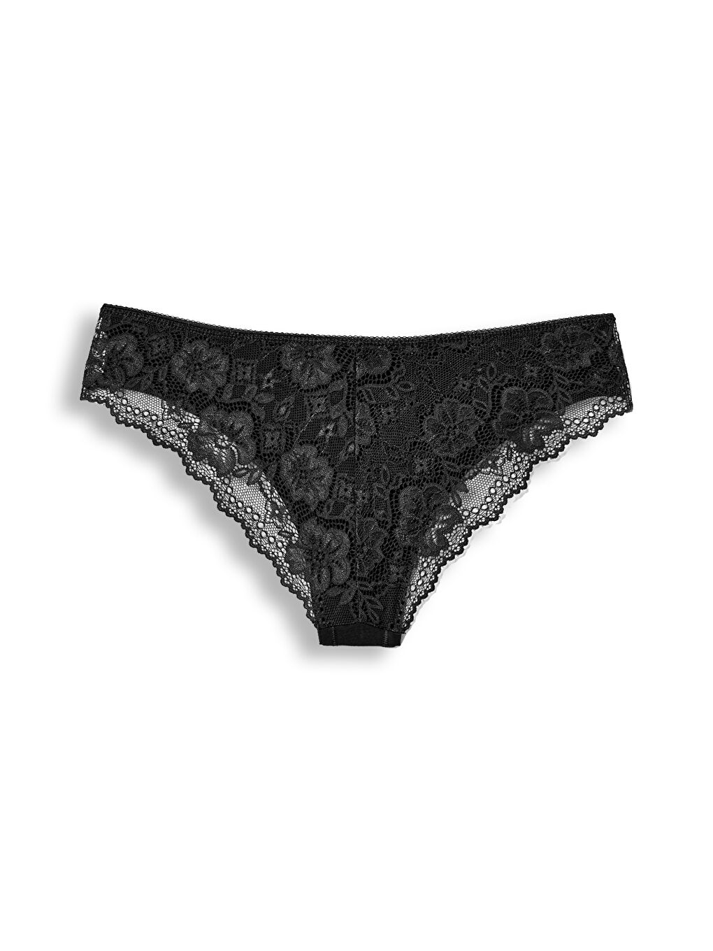 Siyah Pamuklu Arkası Dantel Kadın Külot 3'lü-4