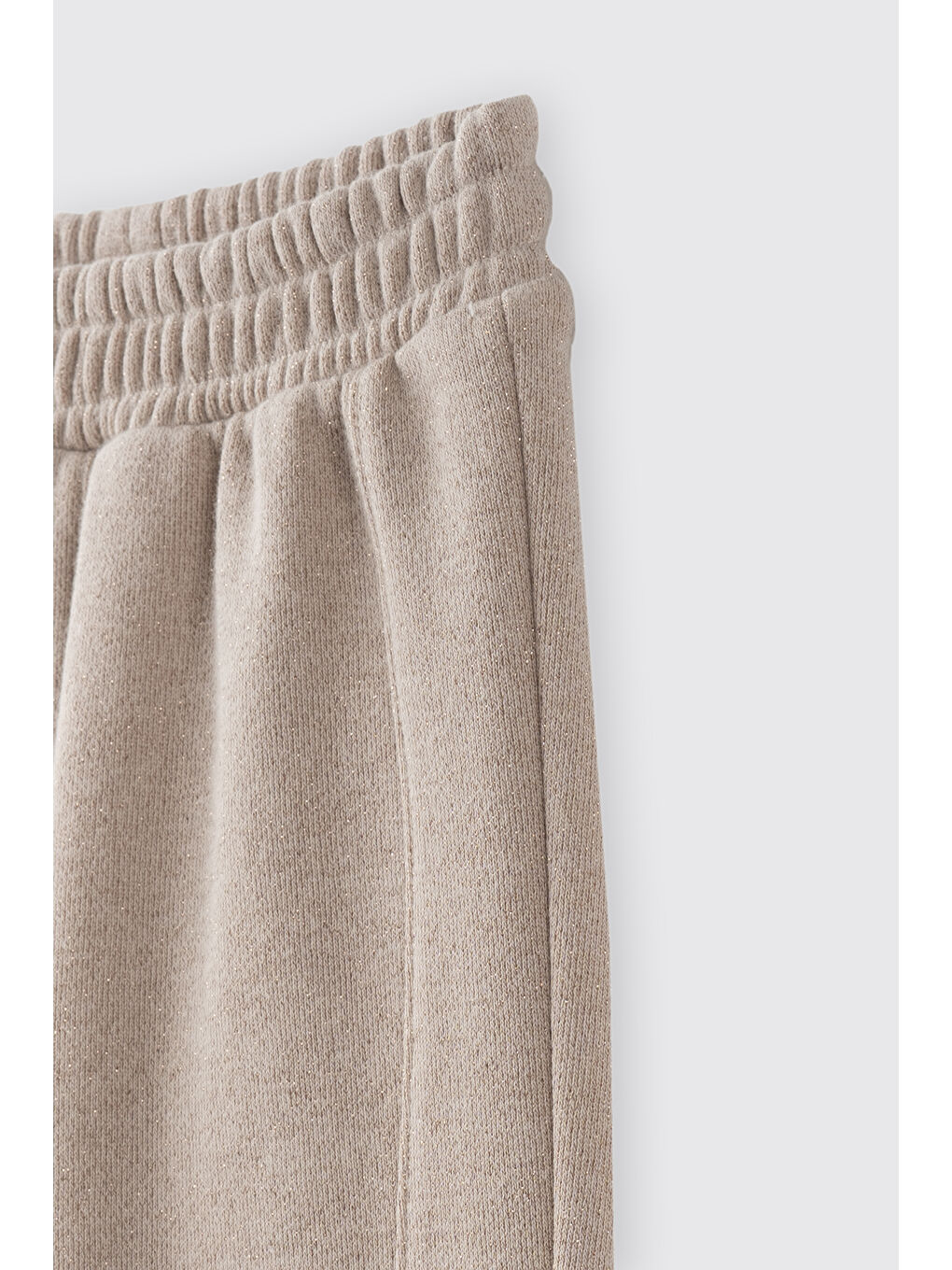 Kız Bebek Simli Bej Eşofman Altı-1