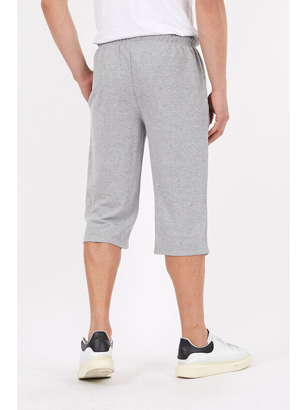 Gri Erkek New York Baskılı Uzun Slim Fit Kalıp Şort SPR25SR086