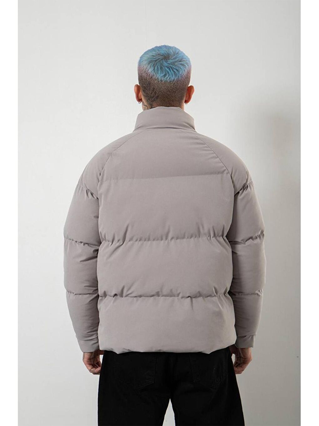 Gri Çift Cepli Oversize Şişme Mont 3KXE4-46520-03-4