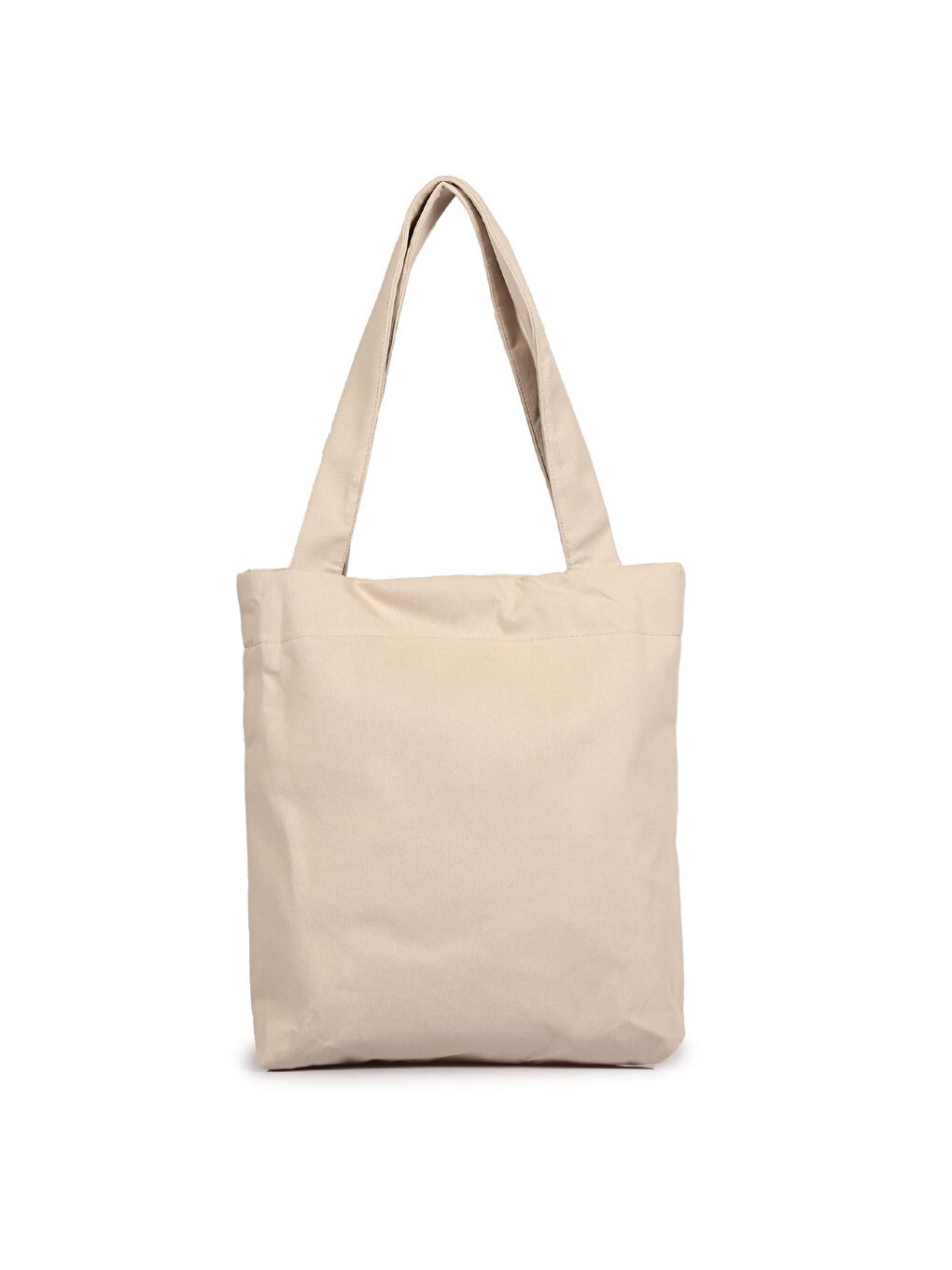 Bej 2 Bölmeli Kanvas Kumaş Günlük Spor Omuz Çantası-3