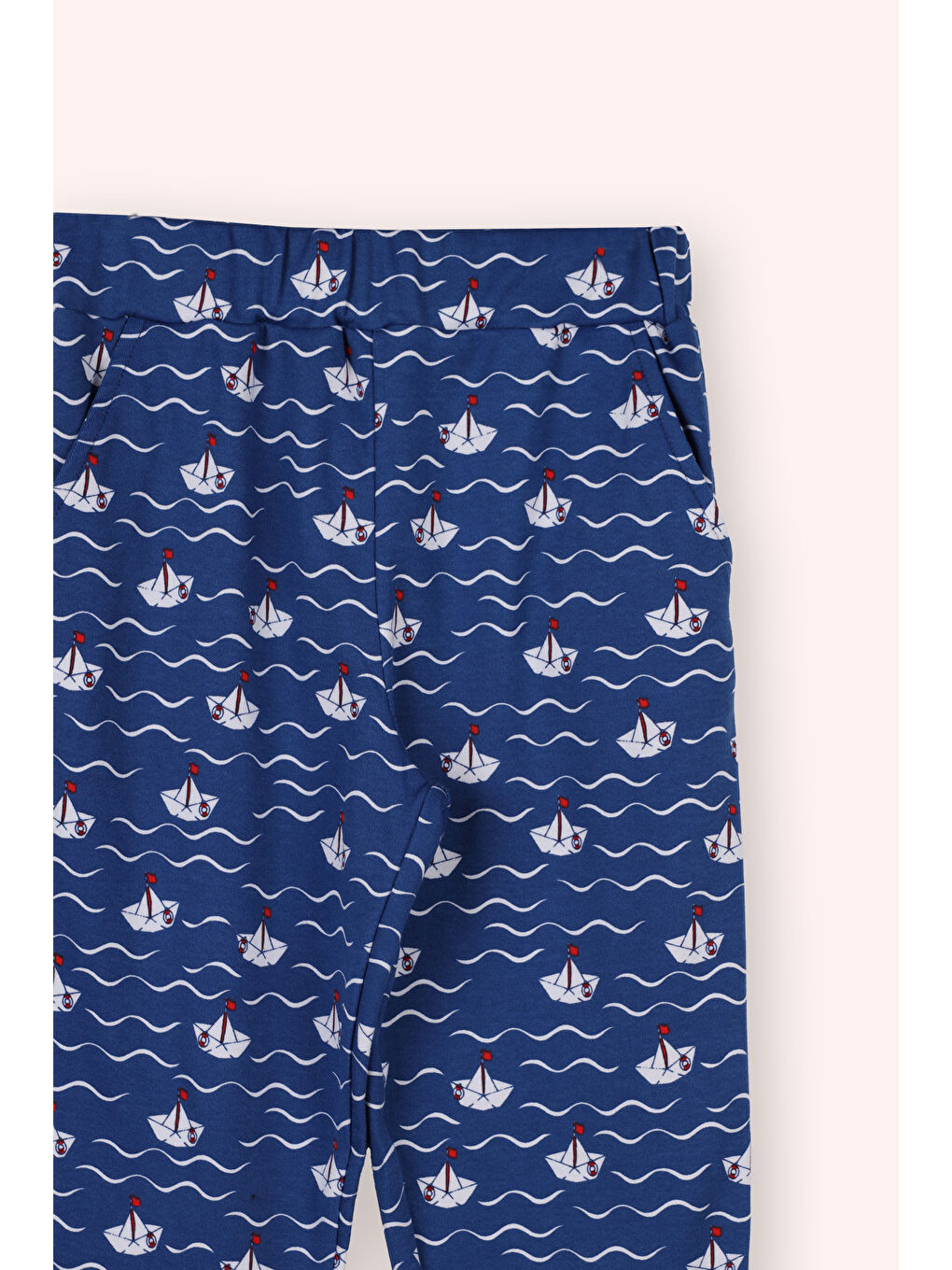 Erkek Çocuk Kayık Desenli Lacivert Pijama Takım-5