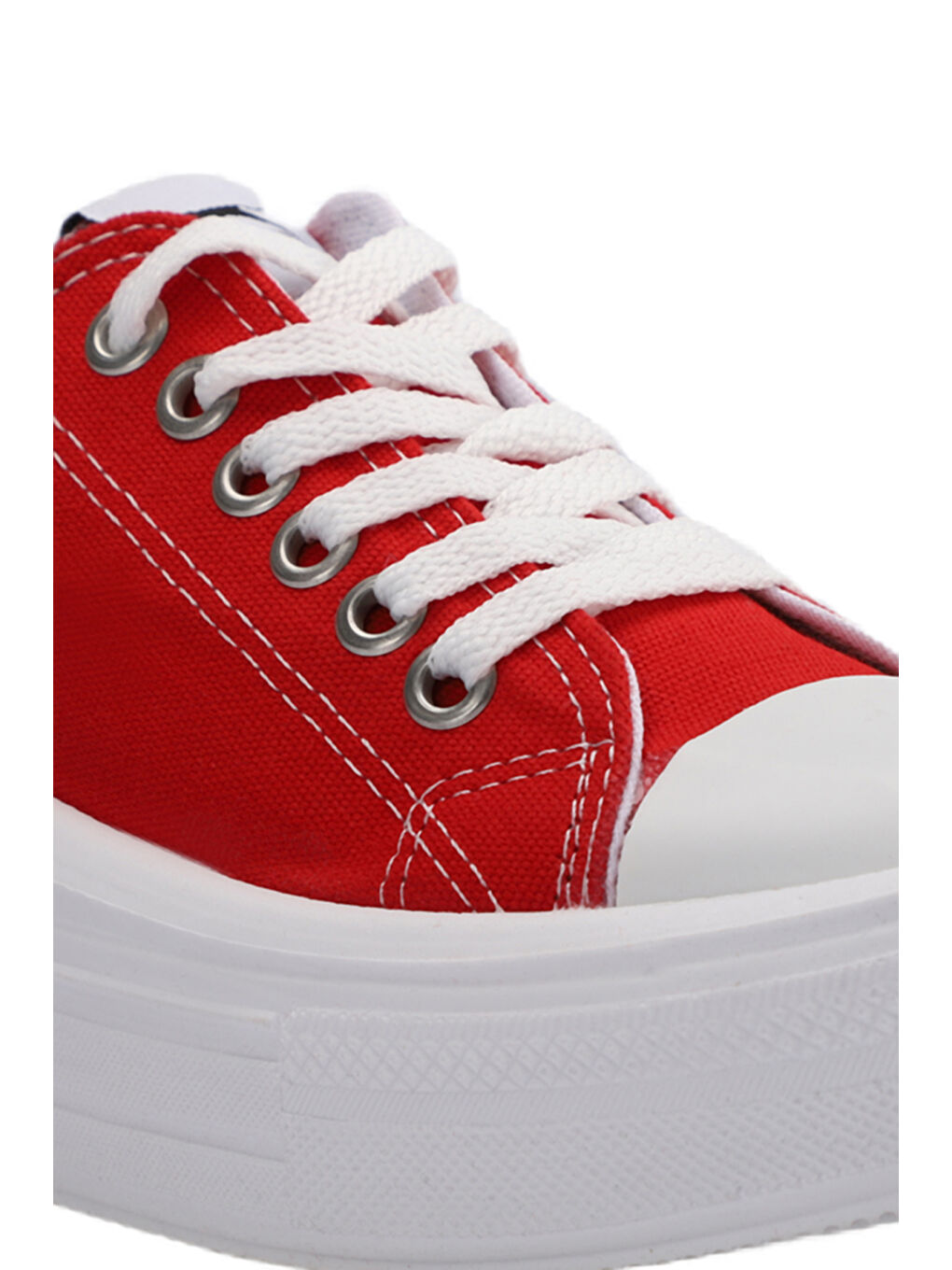 Siyah SUN Sneaker Kadın Ayakkabı Kırmızı-3