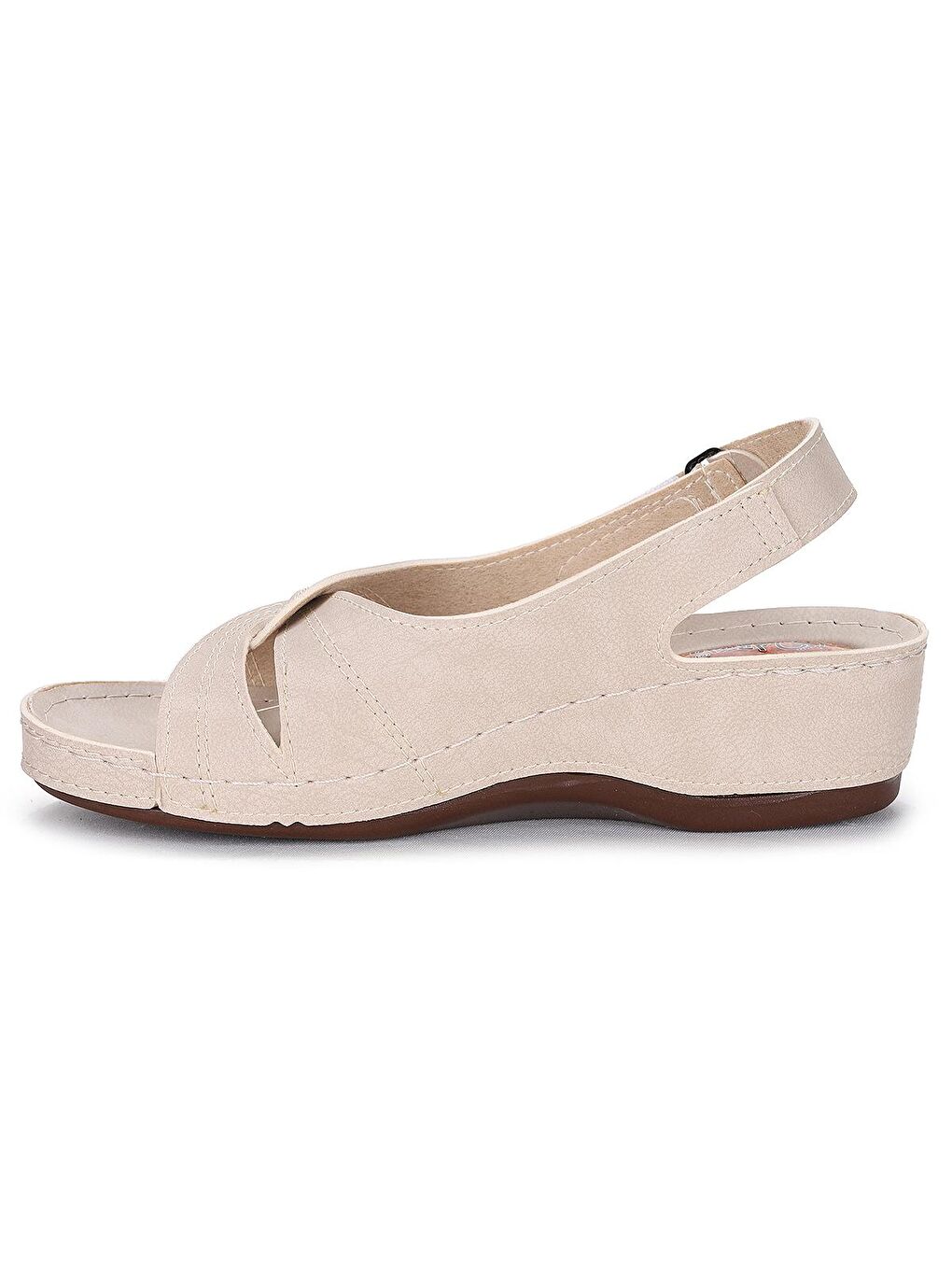 Bej Günlük 5 Cm Topuklu Jel Kadın Sandalet Ary 09-192-4