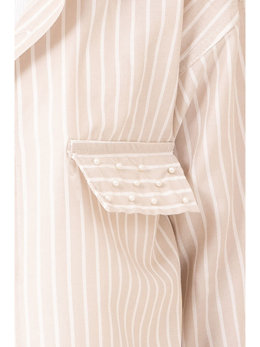 Ekru Kız Çocuk Taş Süslemeli Gömlek P1079-3