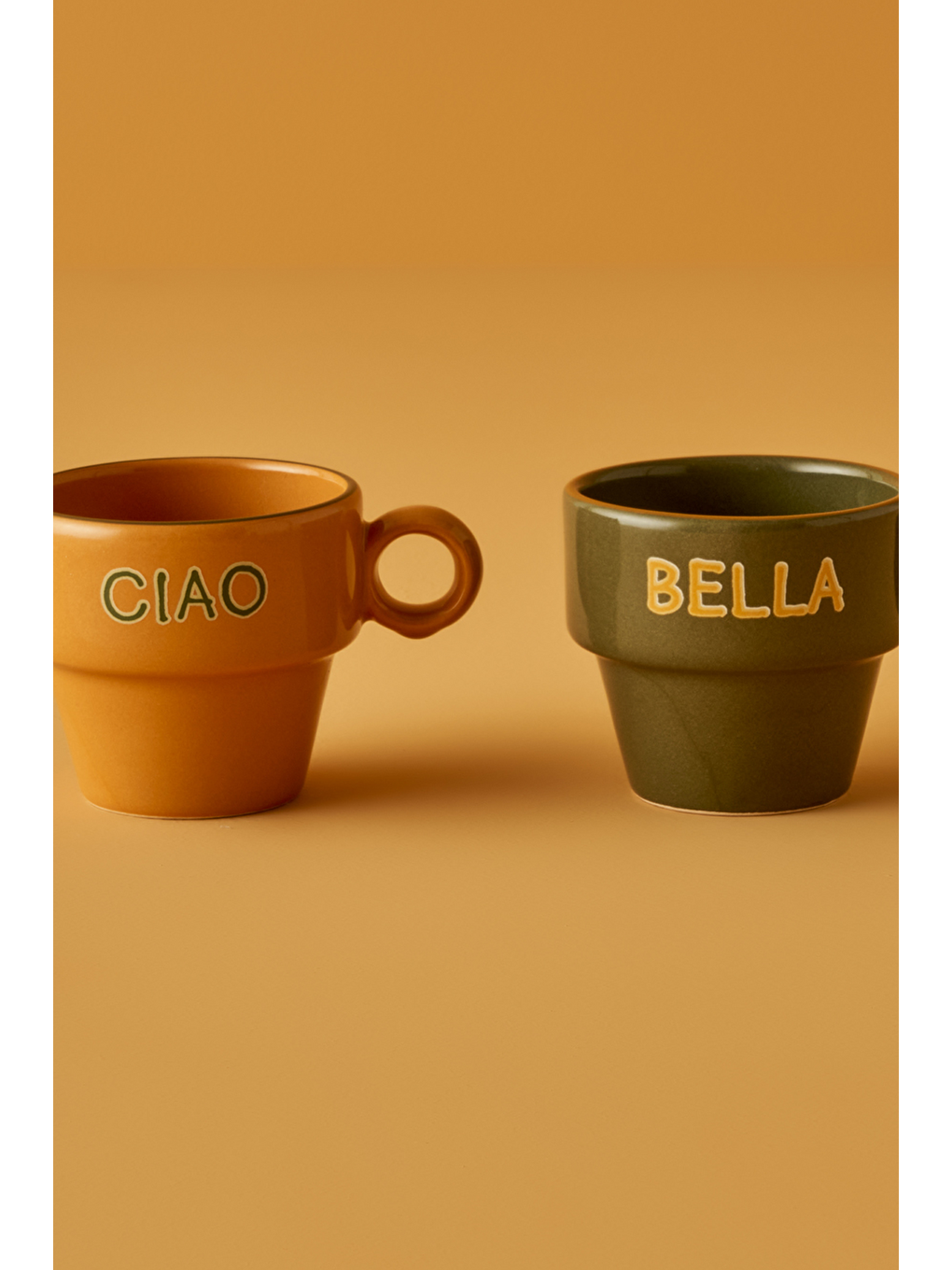 Karışık Line Espresso 2'li Set Hardal-yeşil (105 Cc)-5