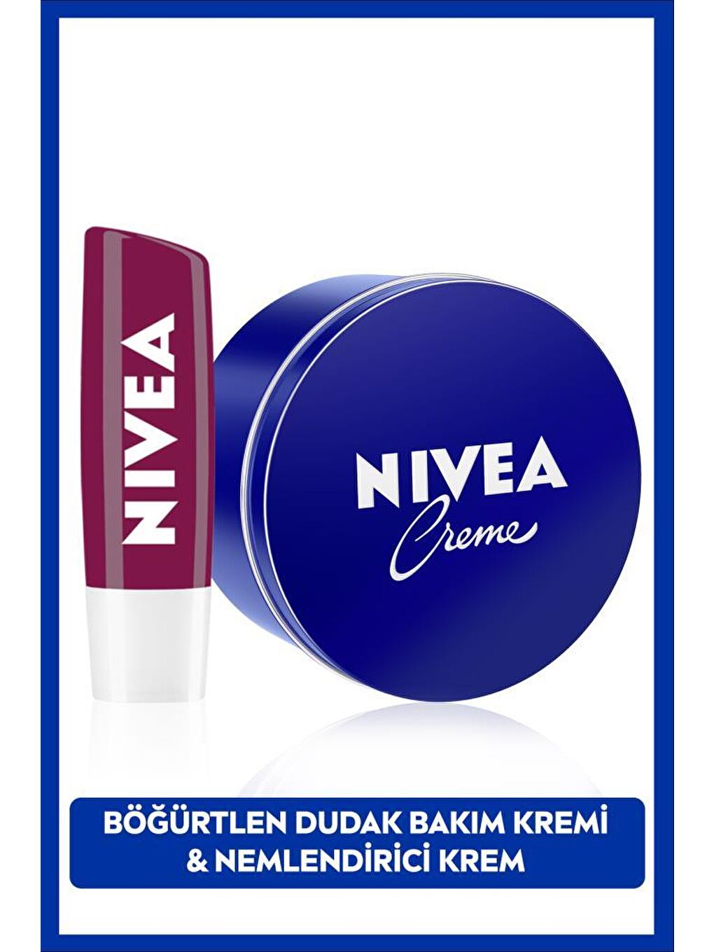 NIVEA Şeffaf Creme Nemlendirici 250ml ve Böğürtlen Dudak Bakım Kremi 4.8gr, Hafif Bordo Işıltı, Pürüzsüz Dudaklar