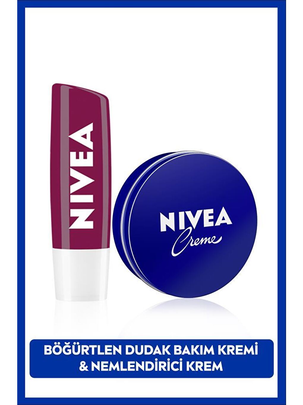 NIVEA Şeffaf Creme Nemlendirici 30ml ve Böğürtlen Dudak Bakım Kremi 4.8gr, Hafif Bordo Işıltı, Pürüzsüz Dudaklar