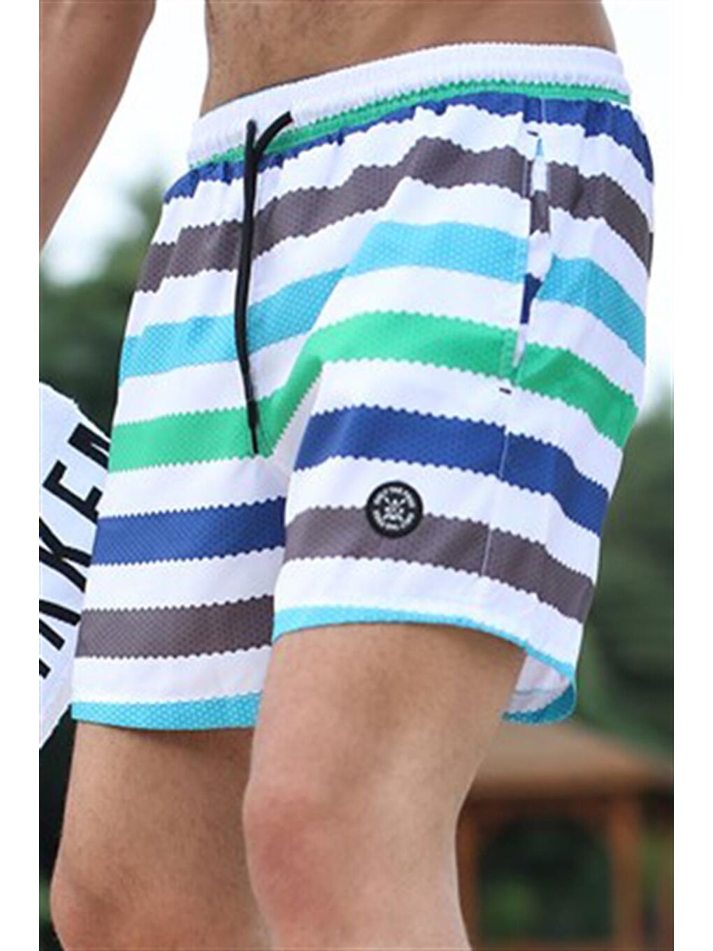 Çizgili Yeşil Yüzme Şortu 2945-2