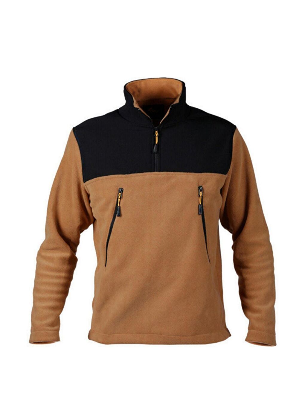 GENIUS STORE Camel Erkek Yarım Fermuarlı Polar Outdoor Polar Tactical Cepli Polar COSY