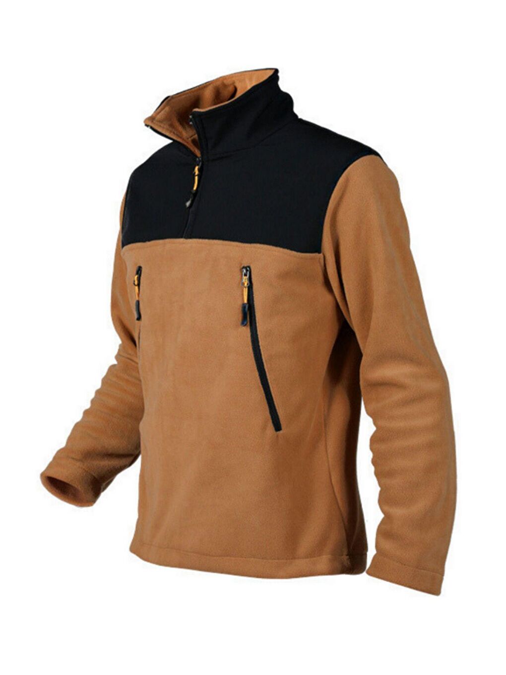 GENIUS STORE Camel Erkek Yarım Fermuarlı Polar Outdoor Polar Tactical Cepli Polar COSY - 1