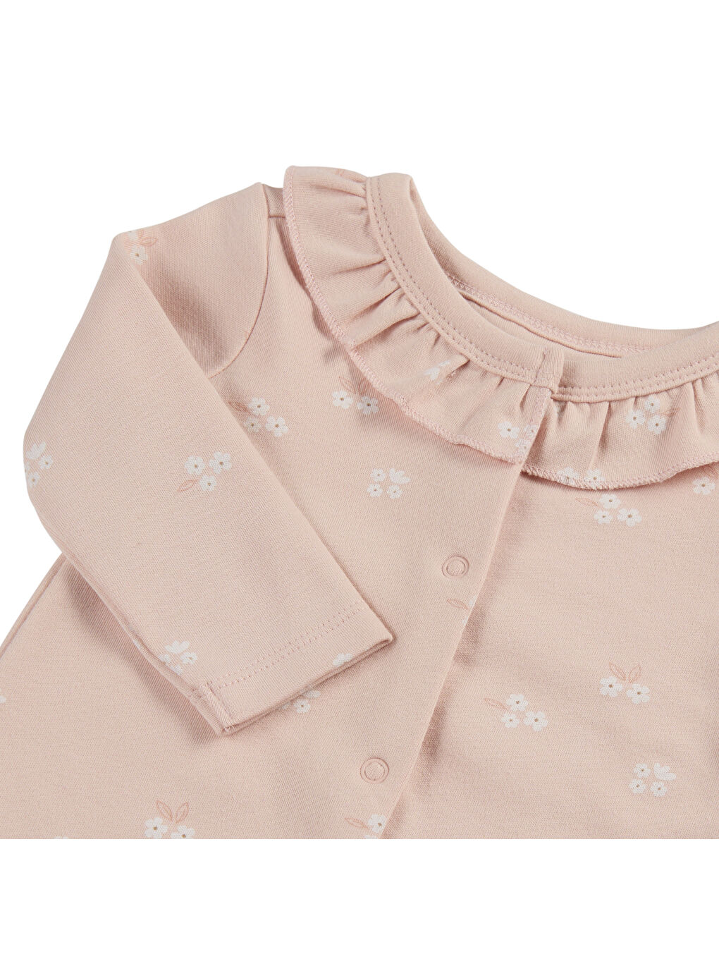 Pembe Kız Çocuk Çiçek Desenli Patikli Tulum-4