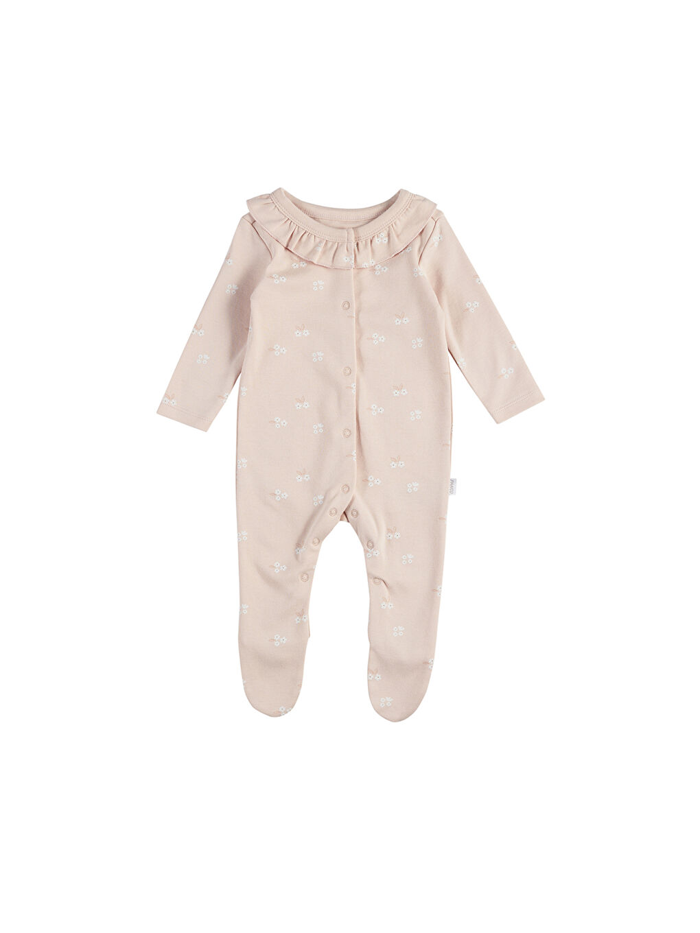 Pembe Kız Çocuk Çiçek Desenli Patikli Tulum-5