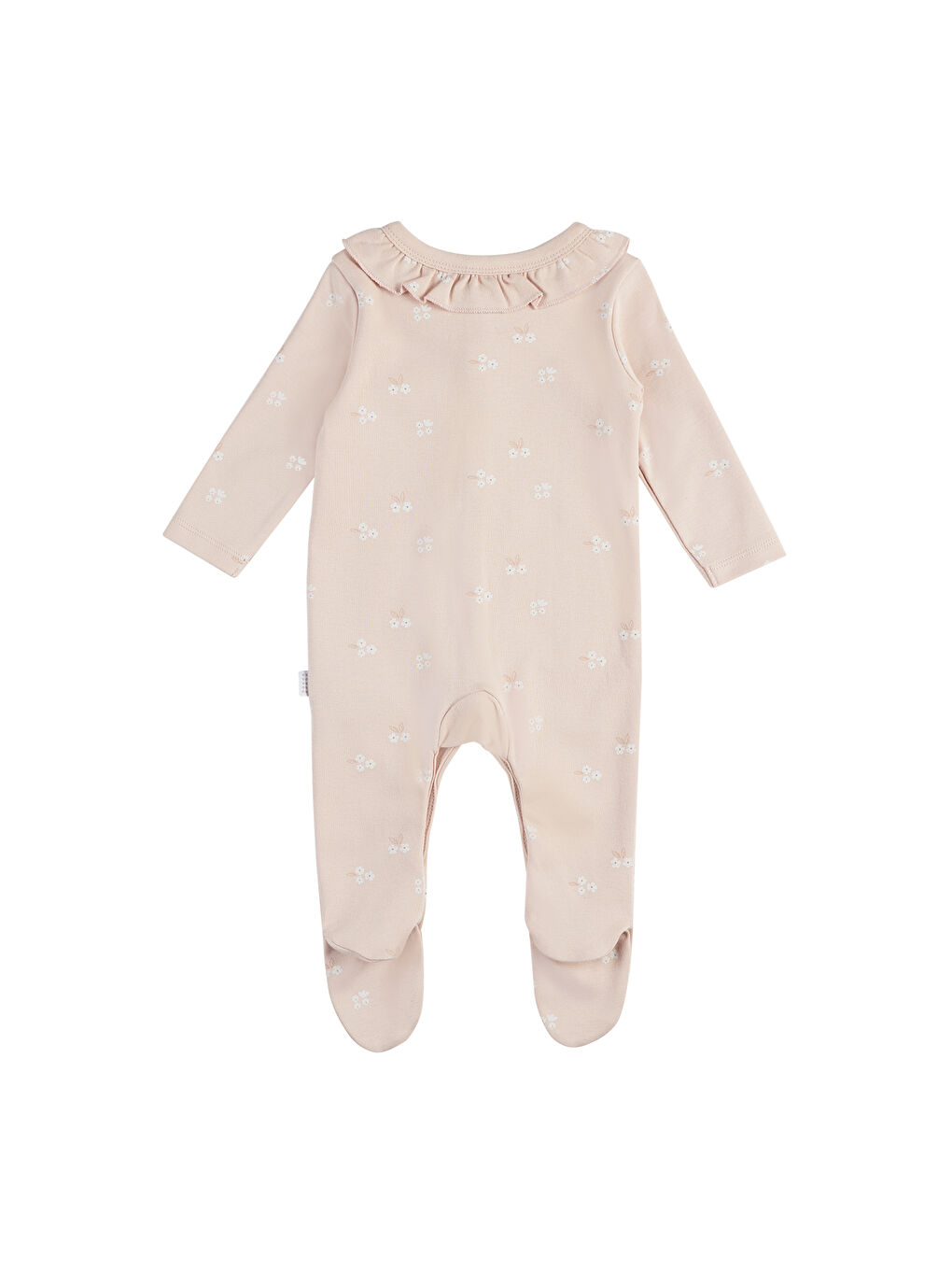 Pembe Kız Çocuk Çiçek Desenli Patikli Tulum-7