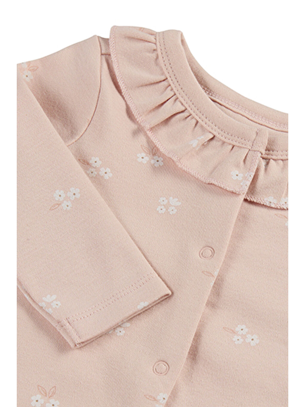 Pembe Kız Çocuk Çiçek Desenli Patikli Tulum-9