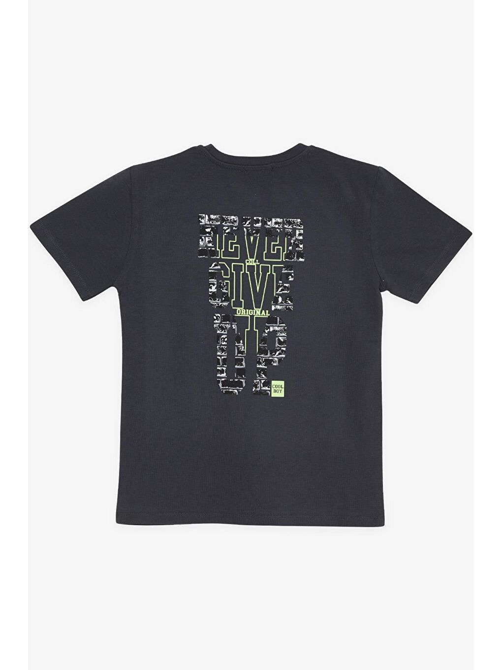 Erkek Çocuk Tişört Yazı Baskılı Antrasit (8-14 Yaş)-1
