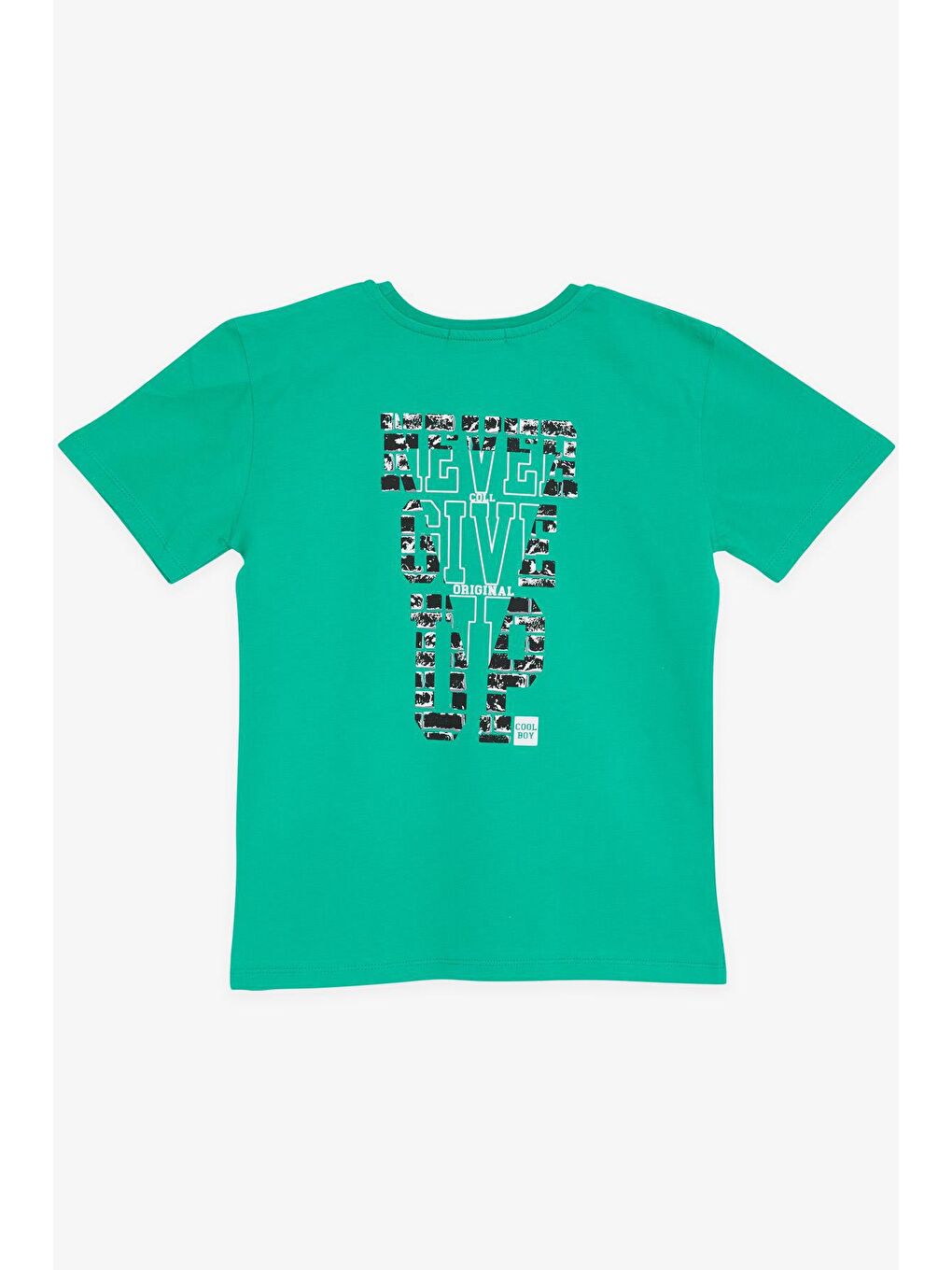 Erkek Çocuk Tişört Yazı Baskılı Yeşil (8-14 Yaş)-1