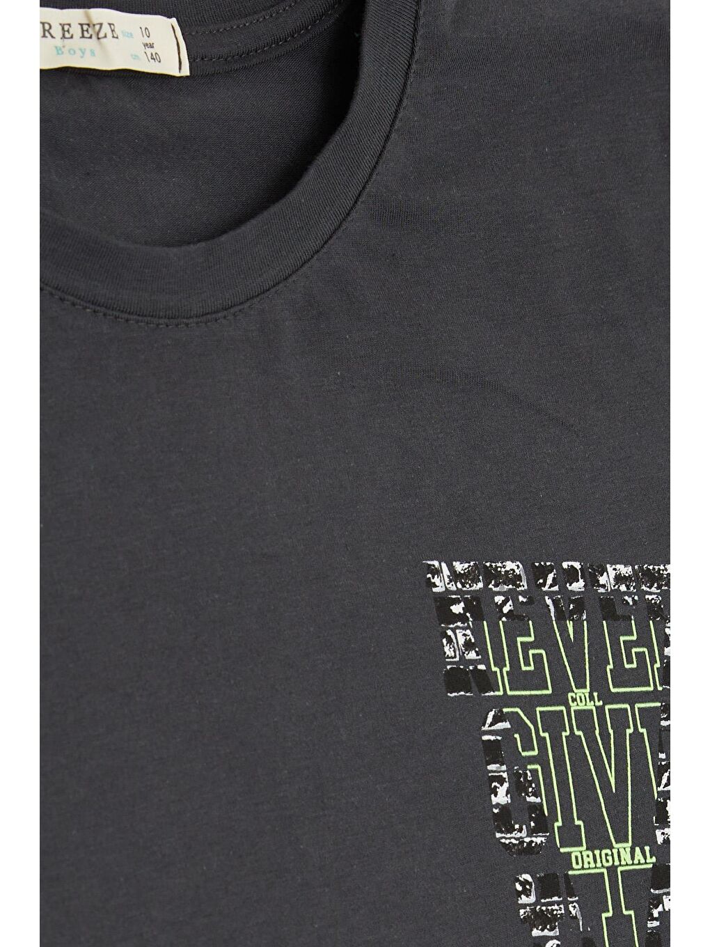 Erkek Çocuk Tişört Yazı Baskılı Antrasit (8-14 Yaş)-2