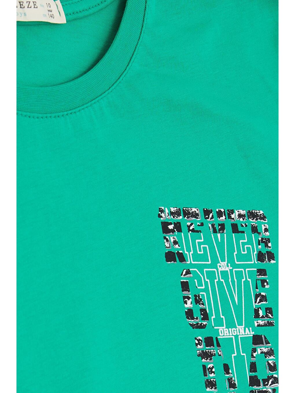 Erkek Çocuk Tişört Yazı Baskılı Yeşil (8-14 Yaş)-2