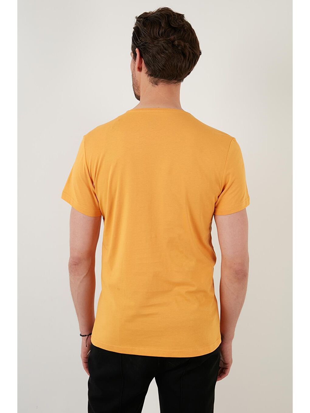 Buratti Sarı Baskılı Slim Fit Bisiklet Yaka % 100 Pamuk T Shirt 5902420 - 4