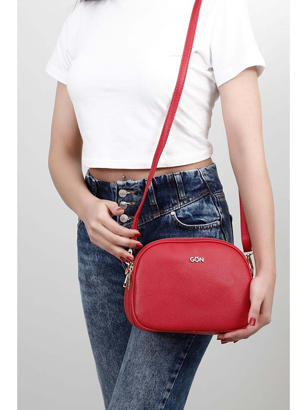 Kırmızı Gön Küçük Boy Kadın Omuz Çantası K5294