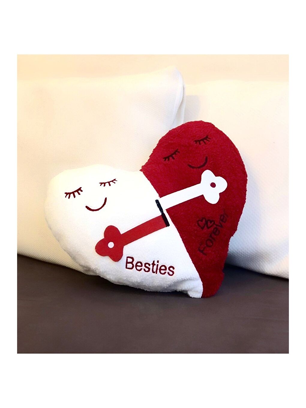 Karışık Best Friends Forover Tasarımlı Pelüş  Kırlent Yastık