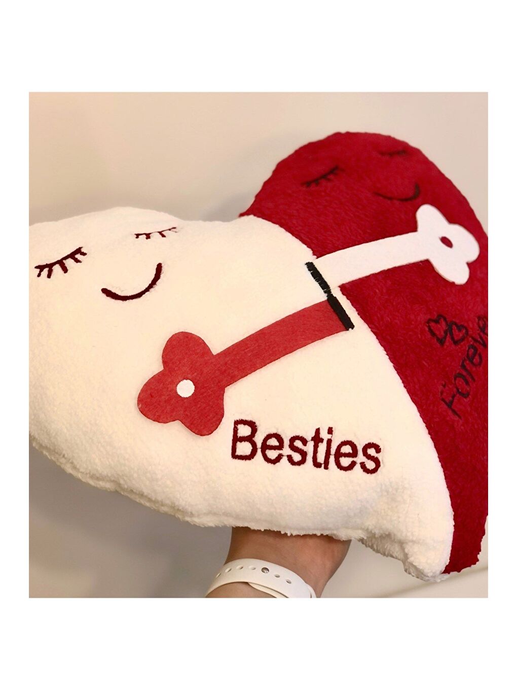 Karışık Best Friends Forover Tasarımlı Pelüş  Kırlent Yastık-2