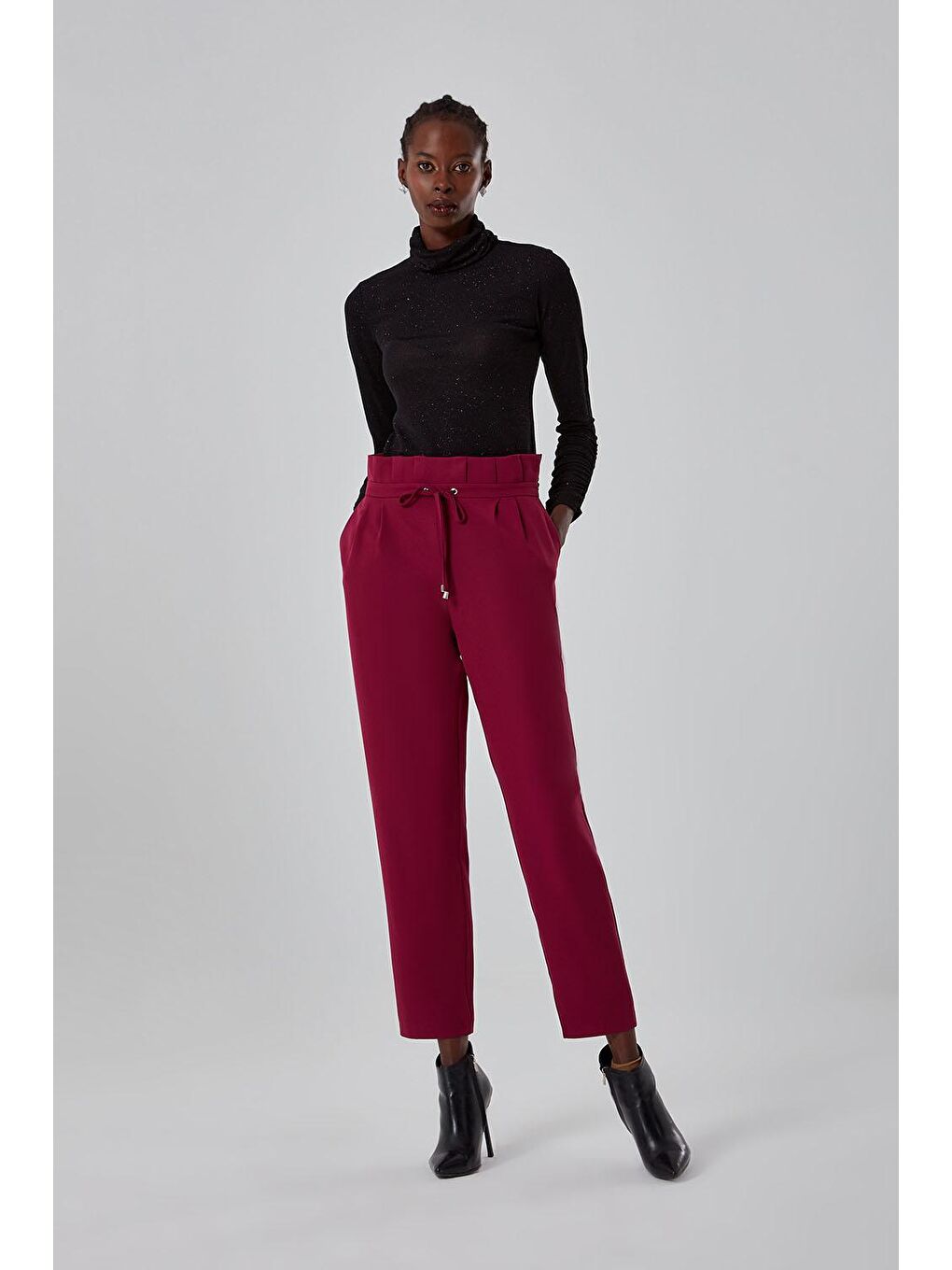 Beli Pileli Mor Pantolon-1