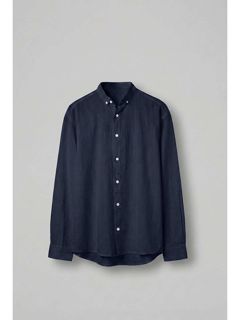 Erkek Relax Fit Rahat Kesim İnce %100 Pamuk Gömlek Lacivert